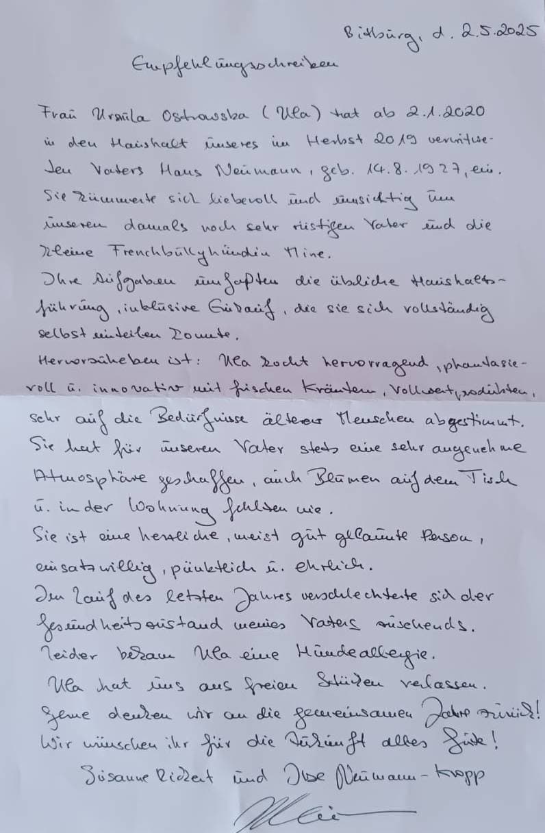 Referenz von Herrn Hans